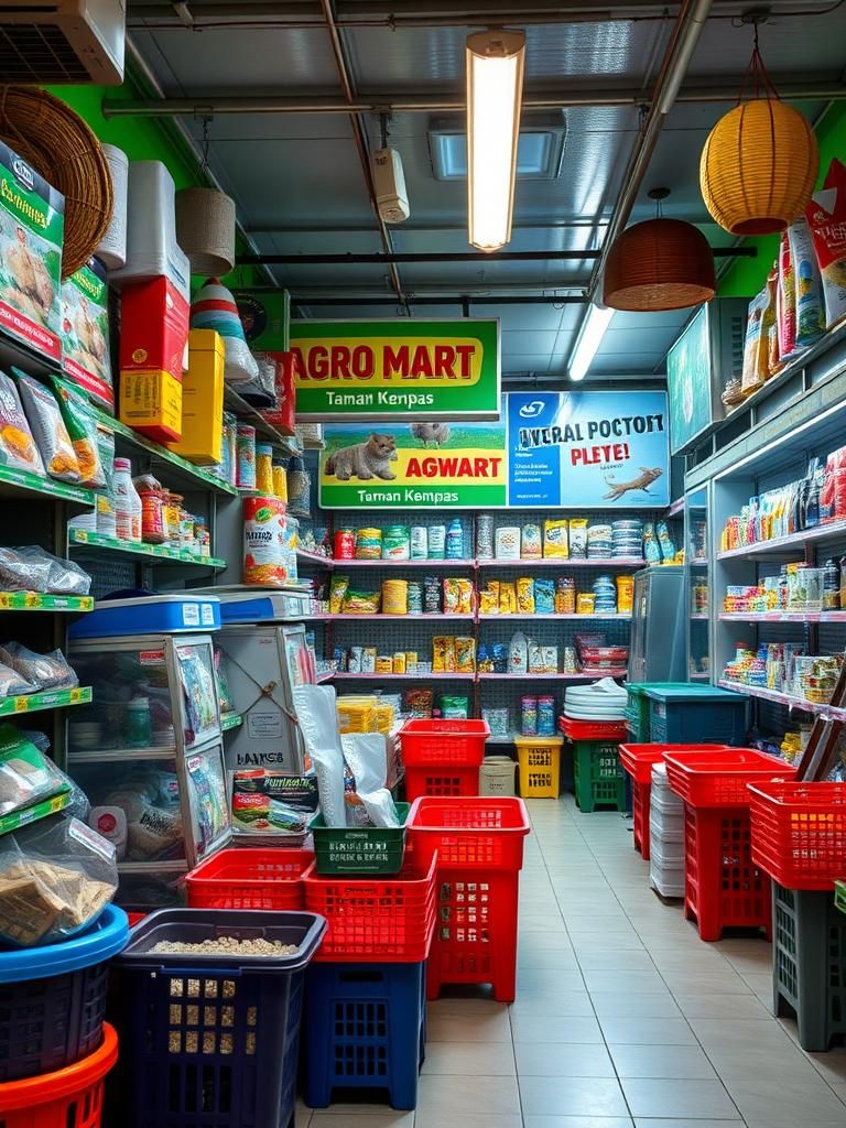 Agro Mart Taman Kempas – Kedai Makanan Haiwan / Alat Pancing / Baja / Pet Shop / Dedak